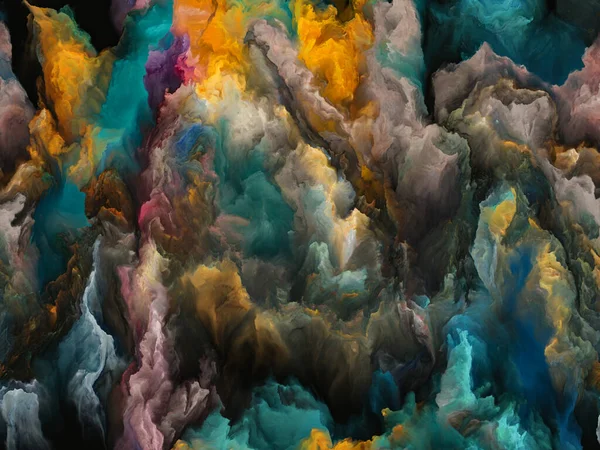 Органическая Живая Фрактальная Краска Напоминающая Турбулентную Атмосферу Чужой Планеты — стоковое фото