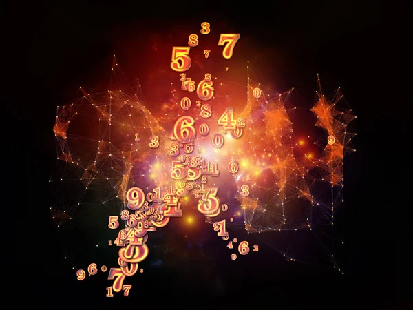 Number Burst Abstract Cluster Digits Lights Subject Mathematics Science Education — Stock Photo, Image