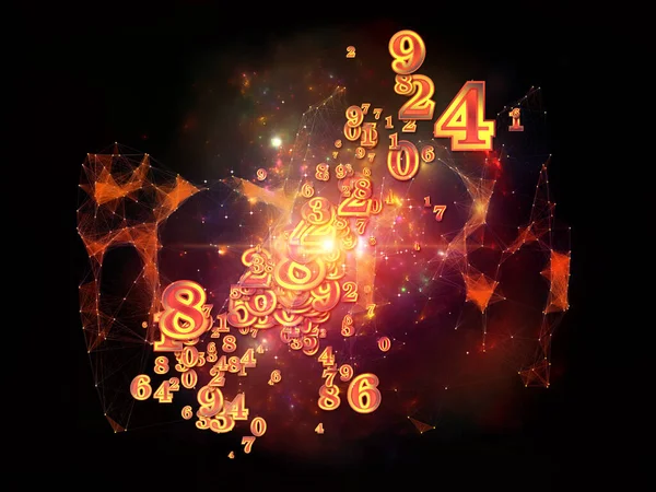 Número Explosión Grupo Abstracto Dígitos Luces Sobre Tema Las Matemáticas — Foto de Stock