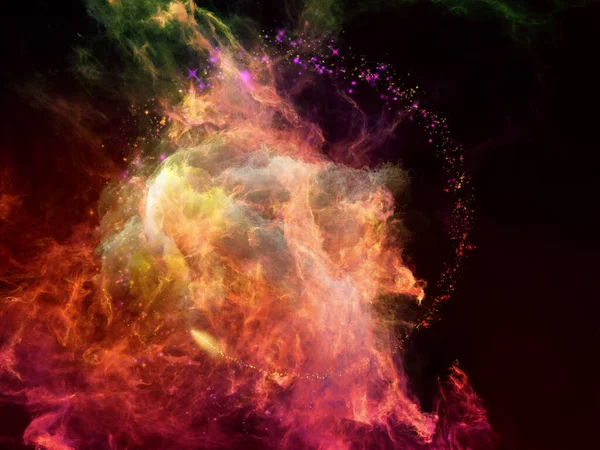 关于科学和教育主题的分形星云 有机结构和灯光元素 — 图库照片