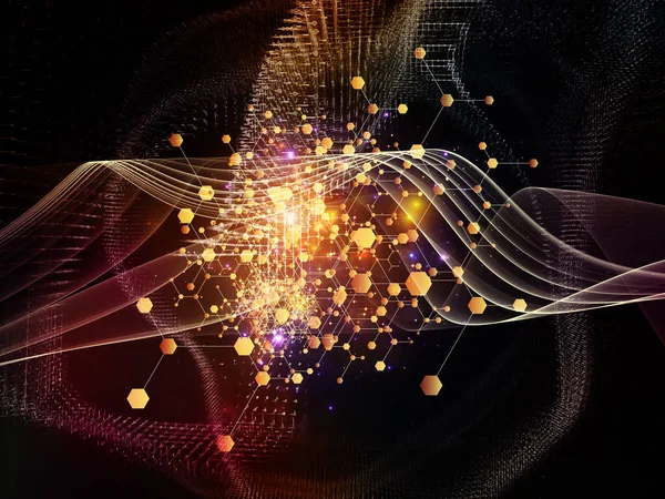 Madde Ağı. Bilim, eğitim ve modern teknoloji konularındaki parçacıklar, ışıklar ve soyut element bileşimi.
