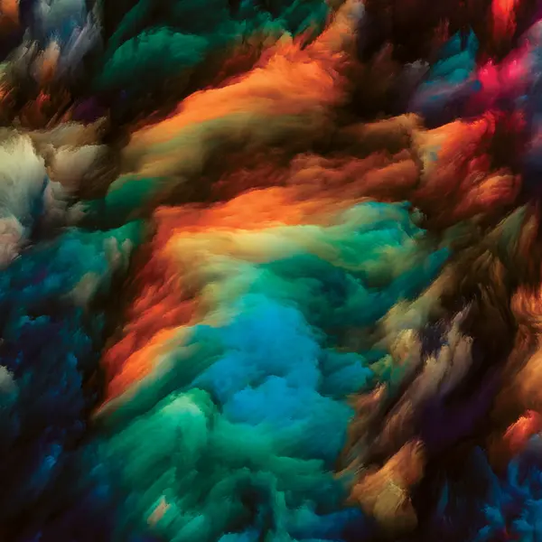 彩色漩涡系列 画布上水彩画生动动感的视觉优美构图 主题为生活 创造力和艺术 — 图库照片