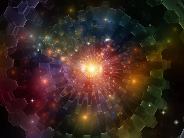 Zusammenspiel Von Fraktalem Licht Und Abstrakter Spirale Zum Thema Naturwissenschaften — Stockfoto