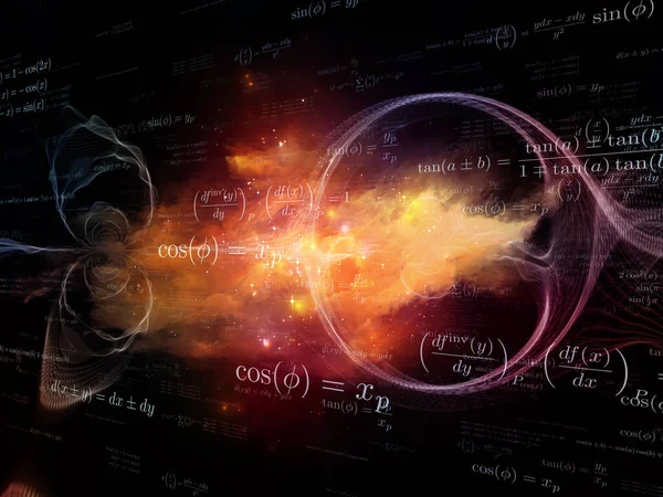 Matematik Formülleri Soyut Elementler Bilim Eğitim Modern Teknoloji Konularındaki Işıkların — Stok fotoğraf