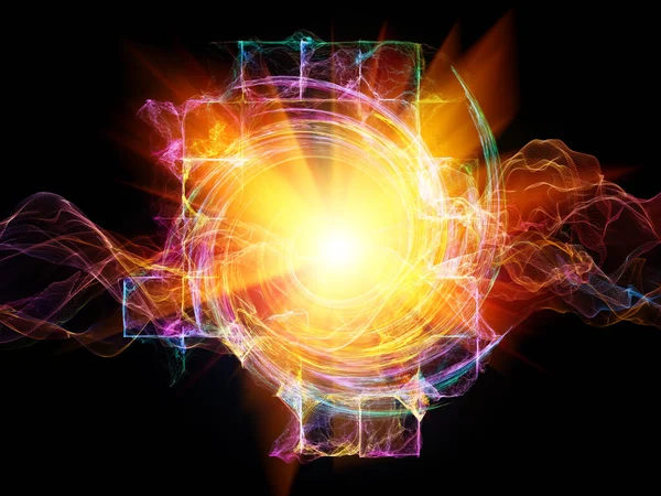 Віртуальні Сили Візуалізація Абстрактних Вогнів Фрактальних Елементів Тему Освіти Науки — стокове фото