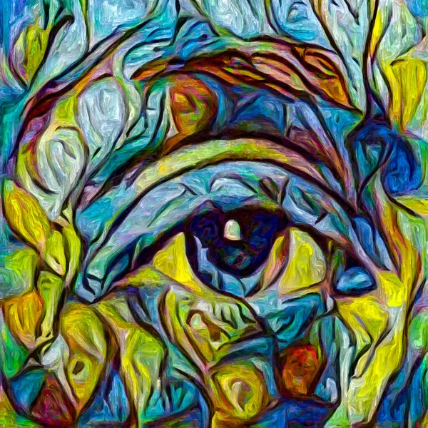 Artistic Vision Series Girls Eye Rendered Abstract Painting Style Subject — Stock Photo, Image