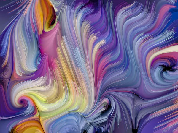 Paint Swirl Series Interplay Detailed Motion Paint Fibers Digital Canvas — Stock Photo, Image