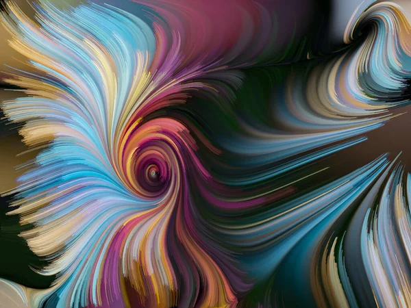 Paint Swirl Series Interplay Detailed Motion Paint Fibers Digital Canvas — Stock Photo, Image