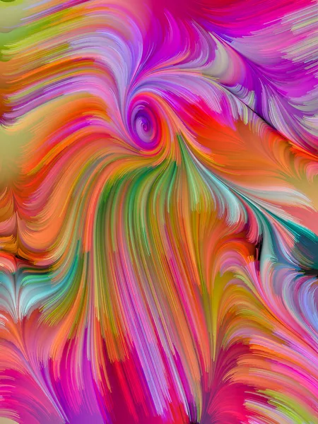 Måla Swirl Serien Samspel Mellan Detaljerade Rörelser Färgfibrer Digital Duk — Stockfoto