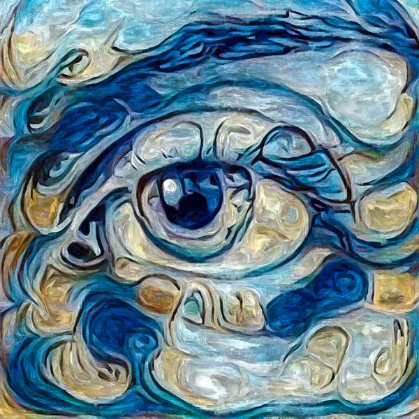 Serie Visión Artística Jovencitas Ojo Renderizado Estilo Pintura Abstracta Sobre — Foto de Stock