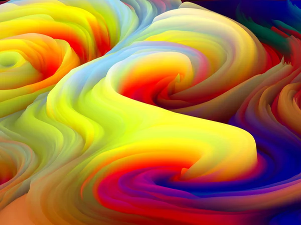 彩色风暴系列 三维渲染虚拟绘画的彩色脊 作为艺术和设计主题的墙纸或背景 — 图库照片