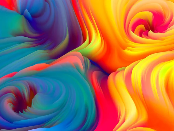 彩色风暴系列 三维渲染虚拟涂料的彩色波纹 作为艺术和设计主题的墙纸或背景 — 图库照片