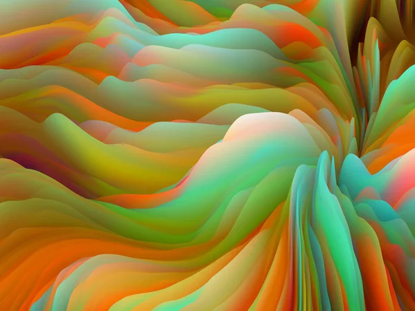 ツイスト ティント 次元波シリーズ 渦巻き色のテクスチャの再生 アート 創造性 デザインに関連するランダム乱流の3Dレンダリング — ストック写真