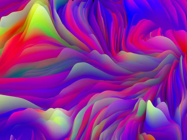 Twisted Tints Dimensional Wave Series Interplay Swirling Color Texture Rendering — Stock Photo, Image
