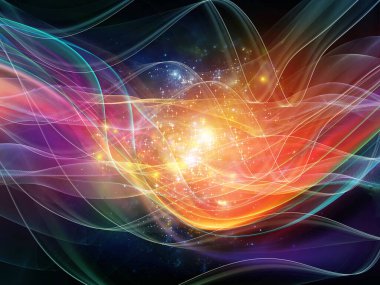 Işık dalgası serisi. Modern teknoloji ve bilim konularında sinüs dalgaları ve ışıkların oluşturulması.