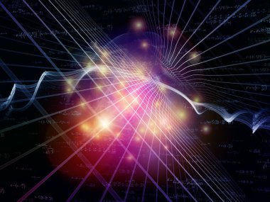 Formula uzay serisi. Bilim, matematik ve matematik konularındaki dijital şebekeler, ışıklar ve matematik denklemleri.