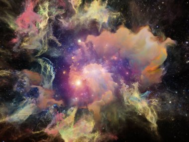 Fraktal nebula elementleri, organik dokular ve bilim ve eğitim konularındaki ışıklar