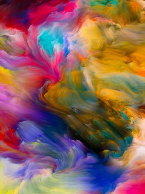 Renkli girdap serisi. Yaşam, yaratıcılık ve sanat projeleri için uygun tuval üzerinde sıvı boyanın renkli hareketinin soyut bileşimi