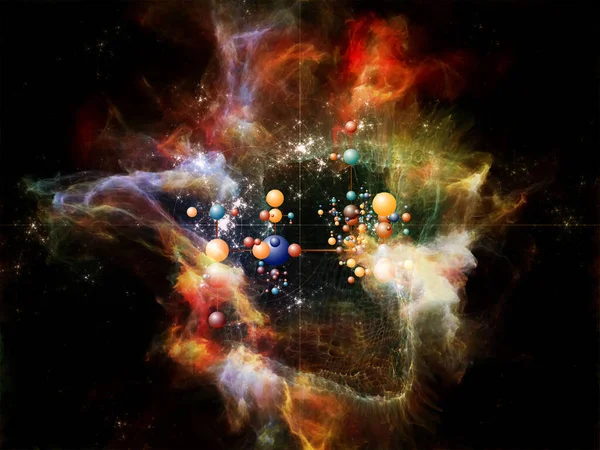 Взаємодія Молекулярної Структури Абстрактних Фрактальних Елементів Тему Освіти Науки — стокове фото