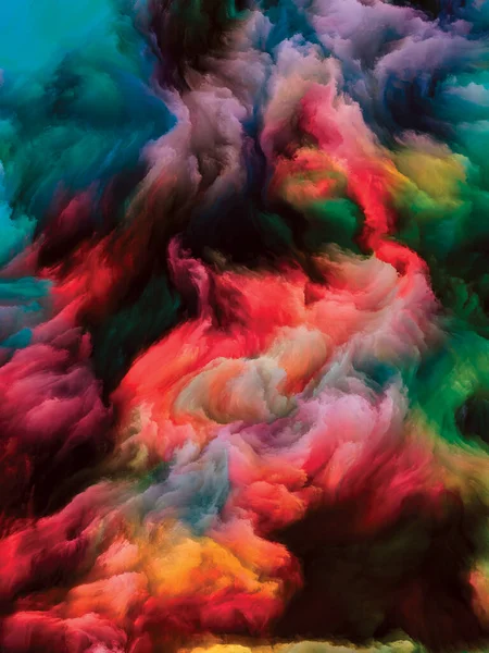 Серия Color Swirl Графическая Композиция Красочного Движения Жидкой Краски Холсте — стоковое фото
