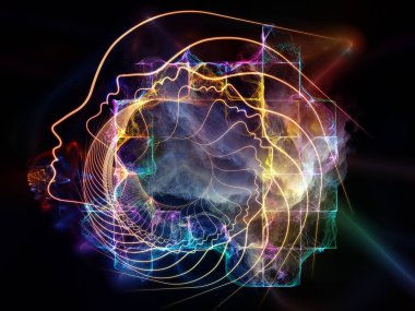 İnsan zihni, düşünme ve eğitim konularında insan, fraktal ve hafif unsurların dizaynı