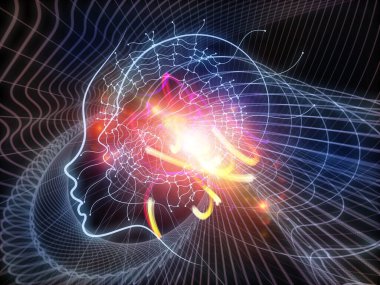 Yine de parçacıklar. İnsan çizgilerinin 3 boyutlu yorumlanması, sanal şebekeler ve eğitim konularındaki ışıklar bilim ve modern teknolojiler