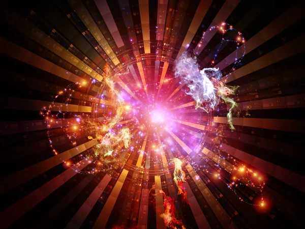 Простір Передач Взаємодія Фрактальної Геометрії Світла Абстрактних Елементів Тему Освіти — стокове фото