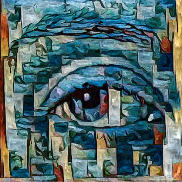 Artistic Vision Series Open Eye Rendered Abstract Painting Style Subject — Stock Photo, Image