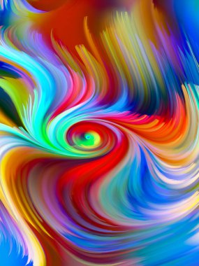 Boya girdabı serisi. Tasarım, yaratıcılık ve sanatla ilgili dijital tuval üzerindeki boya liflerinin ayrıntılı hareketlerinin etkileşimi