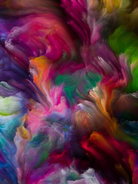 Renkli girdap serisi. Yaşam, yaratıcılık ve sanat üzerine çalışmalar için tuvalin üzerindeki sıvı boyanın renkli hareketinin bileşimi