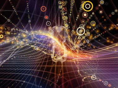 Etkileşimli uzay. Geometrik ızgaraların 3 boyutlu yorumlanması, soyut elementler ve eğitim bilimi ve modern teknolojiler konularındaki ışıklar