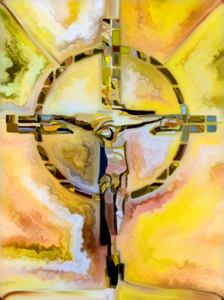 Spectral Faith Cross Stained Glass Series Background Design Organic Church — Stock Photo, Image