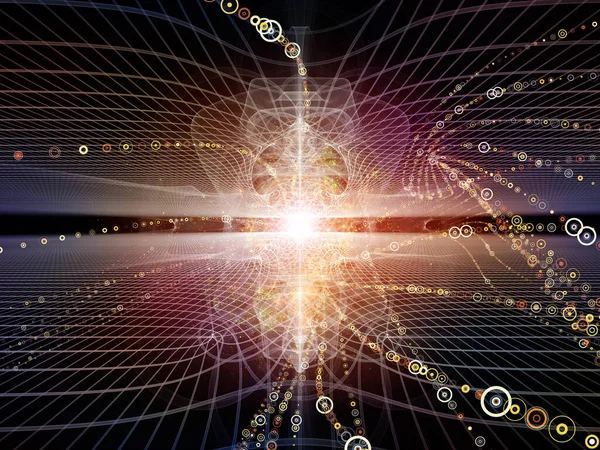 Etkileşimli uzay. Geometrik ızgaraların 3 boyutlu yorumlanması, soyut elementler ve eğitim bilimi ve modern teknolojiler konularındaki ışıklar