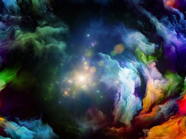 Color Lives serisi. Yaşam, yaratıcılık ve sanat üzerine fraktal boyanın fraktal hareketlerinin arkaplan tasarımı