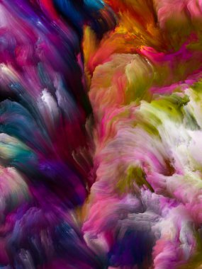 Renkli girdap serisi. Yaşam, yaratıcılık ve sanat konuları için sıvı boyanın tuval üzerinde renkli hareketlerinin grafiksel bileşimi