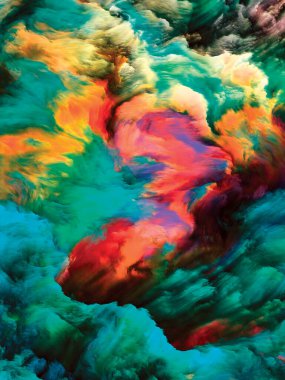 Renkli girdap serisi. Yaşam, yaratıcılık ve sanat konuları için tuvaldeki sıvının renkli hareketlerinin yaratıcı düzenlenmesi