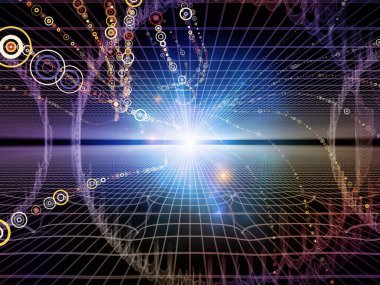 Etkileşimli uzay. Geometrik ızgaraların 3 boyutlu yorumlanması, soyut elementler ve eğitim bilimi ve modern teknolojiler konularındaki ışıklar