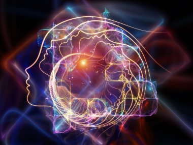 İnsan zihni, düşünme ve eğitim konularında insan, fraktal ve hafif unsurların dizaynı