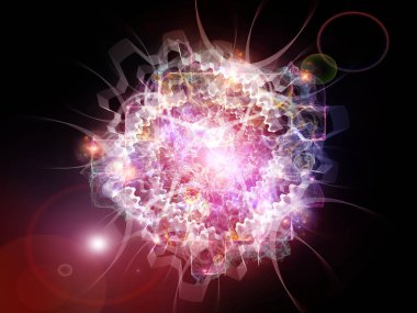 Eğitim, bilim ve modern teknoloji konularında ışık, dişli ve fraktal elementlerin bileşimi