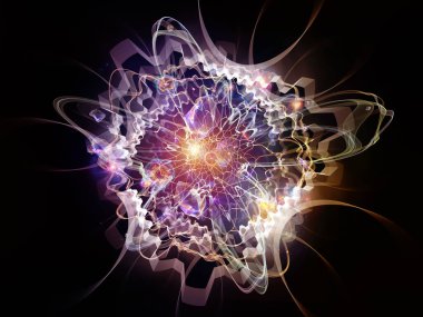 Eğitim, bilim ve modern teknoloji konularında ışık, dişli ve fraktal elementlerin bileşimi