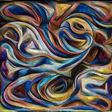 Sanat, yaratıcılık ve tasarım konularında soyut resim tarzında yapılmış tuval üzerindeki desenler.