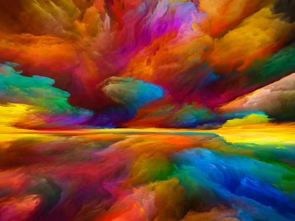 Landscape Paradise Color Dreams Series Arrangement Paint Textures Gradient Clouds — Stock Photo, Image