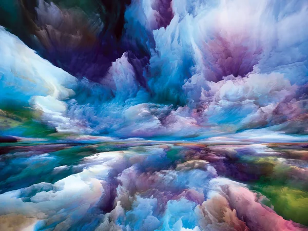 Terra Espectral Ver Série Never World Arranjo Cores Texturas Nuvens — Fotografia de Stock