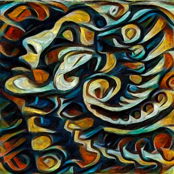 Desde Dentro Cara Femenina Cara Espiral Representada Estilo Pintura Abstracta — Foto de Stock