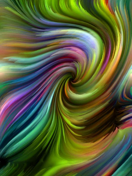 Seria Color Swirl Wzajemne Oddziaływanie Barwnych Ruchów Włókien Spektralnych Związanych — Zdjęcie stockowe