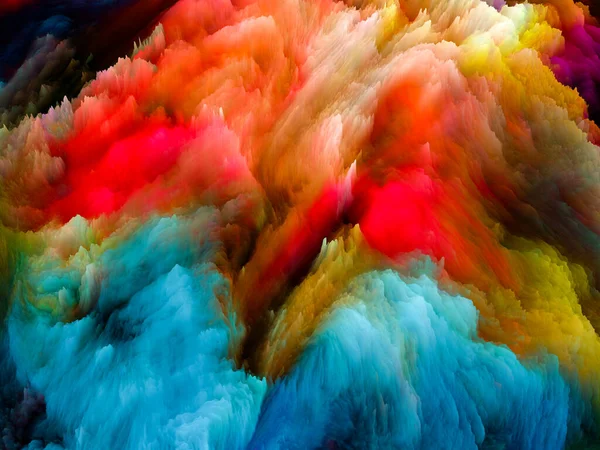 Canvas Close Σειρά Καλλιτεχνική Αφαίρεση Τρισδιάστατης Αποτύπωσης Πολύχρωμου Φράκταλ Χρώματος — Φωτογραφία Αρχείου