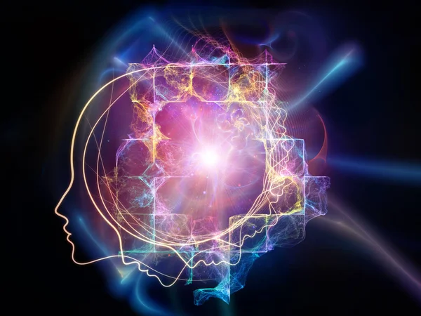 Design Human Fractal Light Elements Subject Human Mind Thinking Education — Stock Photo, Image