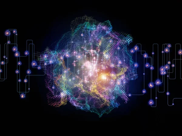 关于网络和现代技术主题的数字 连接器和灯的构成 — 图库照片