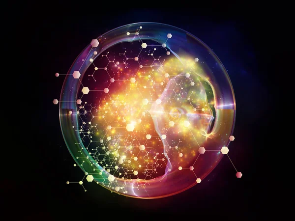 Молекулярная Структура Структура Светлых Фрактальных Кругов Предмет Науки Образования Современных — стоковое фото