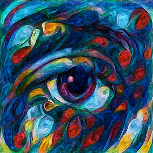 Serie Visión Artística Jovencitas Ojo Renderizado Estilo Pintura Abstracta Sobre — Foto de Stock